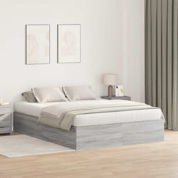 vidaXL Struttura del letto Grigio sonoma 135 x 190 cm