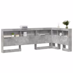 vidaXL Testata contenitore Grigio cemento 80 cm Legno multistrato - Vista aggiuntiva 3