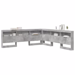 vidaXL Testata contenitore Grigio cemento 200 cm Legno multistrato - Vista aggiuntiva 3