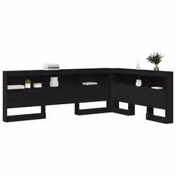 vidaXL Testata contenitore Rovere nero 135 cm Legno multistrato - Vista aggiuntiva 3