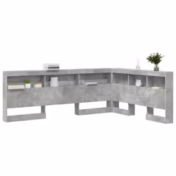 vidaXL Testata contenitore Grigio cemento 135 cm Legno multistrato - Vista aggiuntiva 3