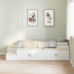 vidaXL Struttura letto con contenitore Bianco 234 x 103 x 53.5 cm
