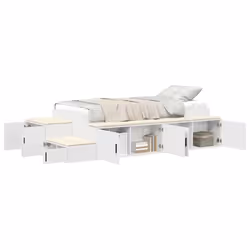 vidaXL Struttura letto con contenitore Bianco 234 x 103 x 53.5 cm - Vista aggiuntiva 3