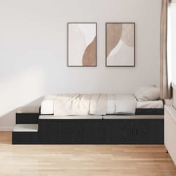 vidaXL Struttura letto con contenitore Rovere nero 234 x 103 x 53.5 cm
