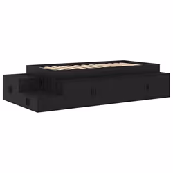 vidaXL Struttura letto con contenitore Rovere nero 234 x 103 x 53.5 cm - Vista aggiuntiva 2