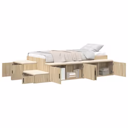 vidaXL Struttura letto con contenitore con cassetto Rovere Sonoma - Vista aggiuntiva 3