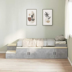 vidaXL Struttura letto con contenitore con cassetto Grigio cemento