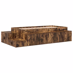 vidaXL Struttura letto con contenitore Rovere fumé 234 x 103 x 53.5 cm - Vista aggiuntiva 2