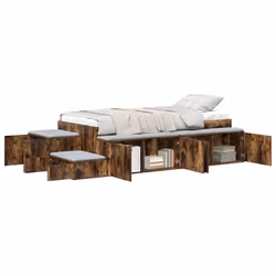 vidaXL Struttura letto con contenitore Rovere fumé 234 x 103 x 53.5 cm - Vista aggiuntiva 3