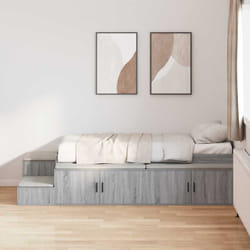 vidaXL Struttura letto con contenitore con cassetto Grigio sonoma