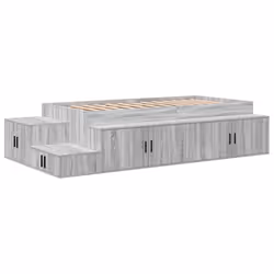 vidaXL Struttura letto con contenitore con cassetto Grigio sonoma - Vista aggiuntiva 2