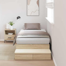 vidaXL Struttura letto con contenitore con cassetto Rovere Sonoma