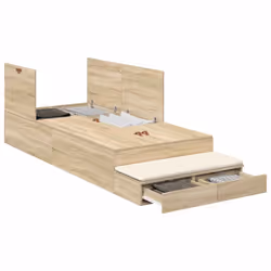 vidaXL Struttura letto con contenitore con cassetto Rovere Sonoma - Vista aggiuntiva 3