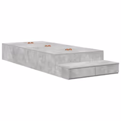 vidaXL Struttura letto con contenitore con cassetto Grigio cemento - Vista aggiuntiva 2