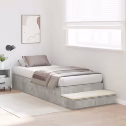 vidaXL Struttura letto con contenitore con cassetto Grigio cemento - Vista aggiuntiva 3