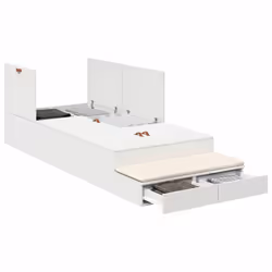 vidaXL Struttura letto con contenitore Bianco 236.5 x 90 x 31.5 cm - Vista aggiuntiva 3