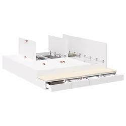 vidaXL Struttura letto con contenitore Bianco 236.5 x 200 x 31.5 cm - Vista aggiuntiva 3