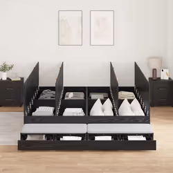 vidaXL Struttura letto con contenitore con cassetto Rovere nero - Vista aggiuntiva 3