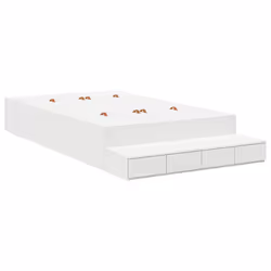 vidaXL Struttura letto con contenitore Bianco 236.5 x 120 x 31.5 cm - Vista aggiuntiva 2