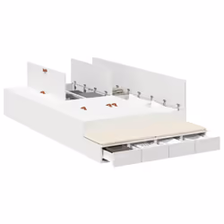 vidaXL Struttura letto con contenitore Bianco 236.5 x 120 x 31.5 cm - Vista aggiuntiva 3