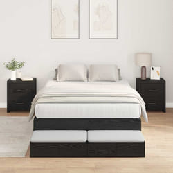 vidaXL Struttura letto con contenitore con cassetto Rovere nero