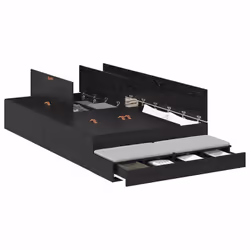 vidaXL Struttura letto con contenitore con cassetto Rovere nero - Vista aggiuntiva 3