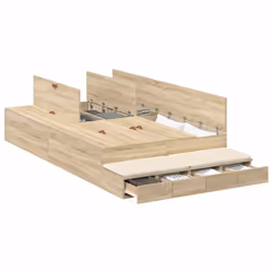 vidaXL Struttura letto con contenitore con cassetto Rovere Sonoma - Vista aggiuntiva 3