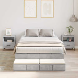 vidaXL Struttura letto con contenitore con cassetto Grigio cemento