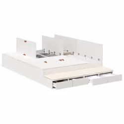 vidaXL Struttura letto con contenitore Bianco 236.5 x 140 x 31.5 cm - Vista aggiuntiva 3