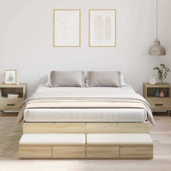 vidaXL Struttura letto con contenitore con cassetto Rovere Sonoma
