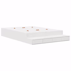 vidaXL Struttura letto con contenitore Bianco 236.5 x 150 x 31.5 cm - Vista aggiuntiva 2