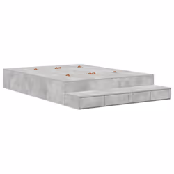 vidaXL Struttura letto con contenitore con cassetto Grigio cemento - Vista aggiuntiva 2