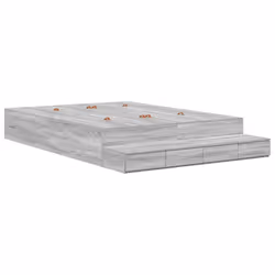 vidaXL Struttura letto con contenitore con cassetto Grigio sonoma - Vista aggiuntiva 2