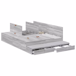 vidaXL Struttura letto con contenitore con cassetto Grigio sonoma - Vista aggiuntiva 3