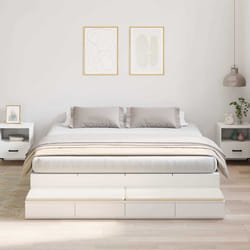 vidaXL Struttura letto con contenitore Bianco 236.5 x 180 x 31.5 cm