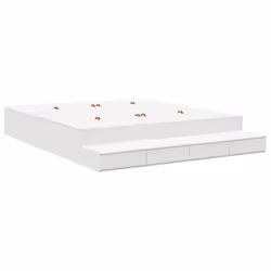 vidaXL Struttura letto con contenitore Bianco 236.5 x 180 x 31.5 cm - Vista aggiuntiva 2
