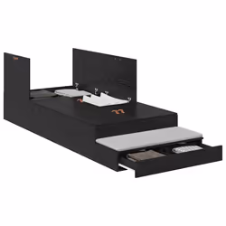 vidaXL Struttura letto con contenitore con cassetto Rovere nero - Vista aggiuntiva 3