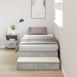 vidaXL Struttura letto con contenitore con cassetto Grigio cemento