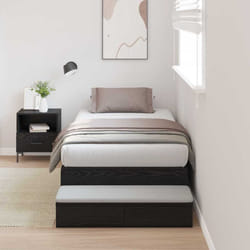 vidaXL Struttura letto con contenitore con cassetto Rovere nero