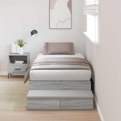 vidaXL Struttura letto con contenitore con cassetto Grigio sonoma