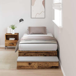 vidaXL Struttura letto con contenitore con cassetto Legno vecchio