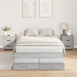 vidaXL Struttura letto con contenitore con cassetto Grigio sonoma