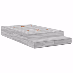 vidaXL Struttura letto con contenitore con cassetto Grigio sonoma - Vista aggiuntiva 2