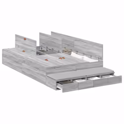 vidaXL Struttura letto con contenitore con cassetto Grigio sonoma - Vista aggiuntiva 3
