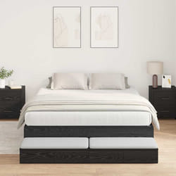 vidaXL Struttura letto con contenitore con cassetto Rovere nero