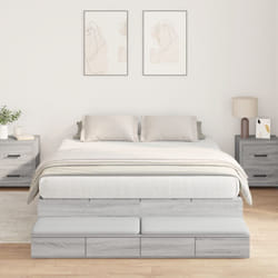 Struttura letto contenitore Grigio Sonoma 140x190 cm Vidaxl