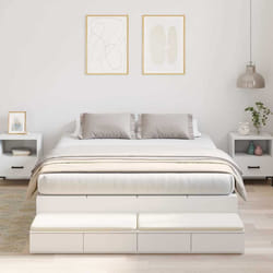 vidaXL Struttura letto con contenitore Bianco 226.5 x 135 x 31.5 cm