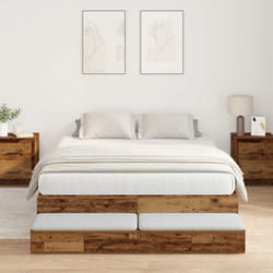 vidaXL Struttura letto con contenitore con cassetto Legno vecchio