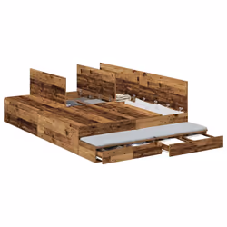 vidaXL Struttura letto con contenitore con cassetto Legno vecchio - Vista aggiuntiva 3