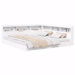 vidaXL Letto Libreria Bianco 180 x 200 cm Legno multistrato - Vista aggiuntiva 3